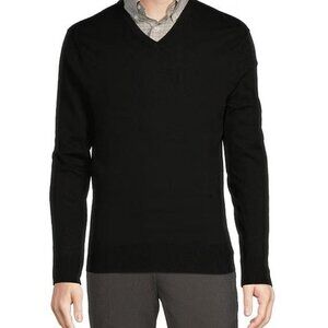 Banana Republic Sweater Men's XL Black Silk/ Cotton/ Cashmere Pullover V Neck